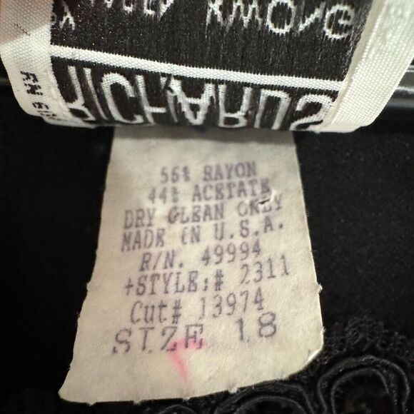 R&M Richards Vintage Mini Cocktail Little Black Dress Sequin Embellished Necklin - Picture 4 of 6